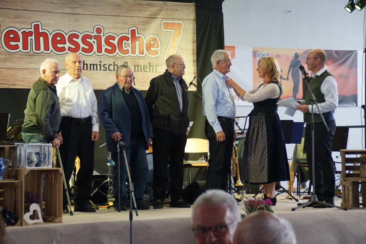 Ehrung der Jubilare durch Andrea und Christoph